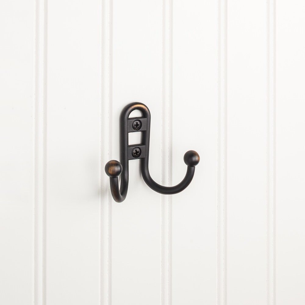 Elements 2-9/16" Double Zinc Wall Mount Coat Hook
