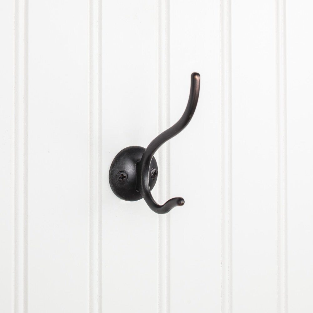 Elements 3-13/16" Double Zinc Wall Mount Decorative Coat Hook