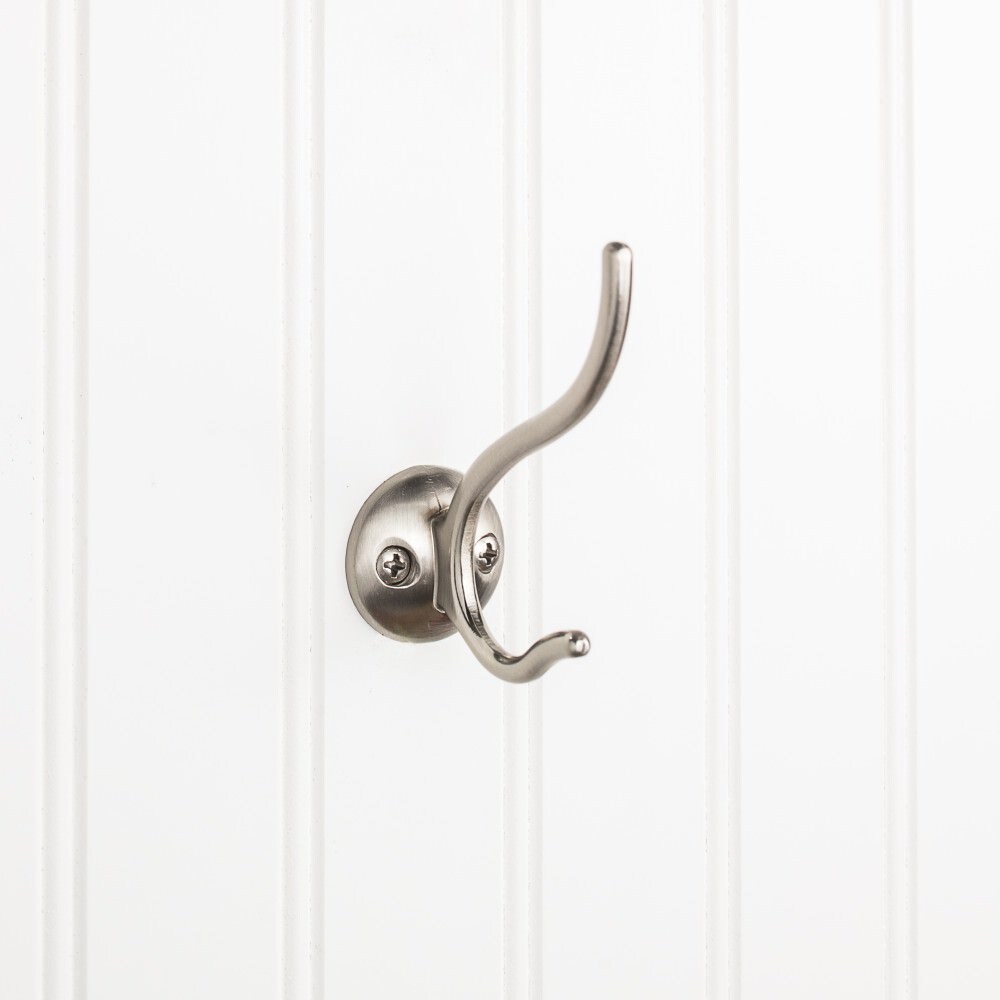 Elements 3-13/16" Double Zinc Wall Mount Decorative Coat Hook