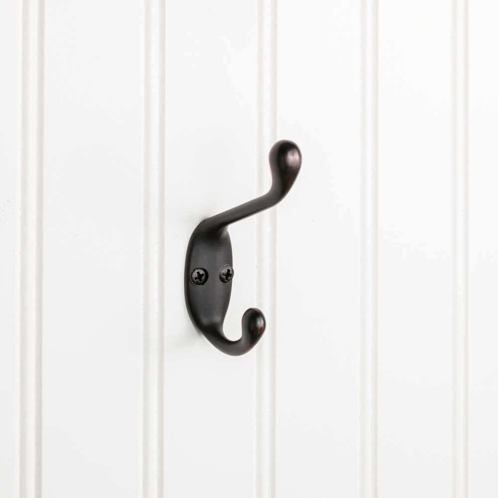 Elements 3-3/8" Double Zinc Wall Mount Coat Hook