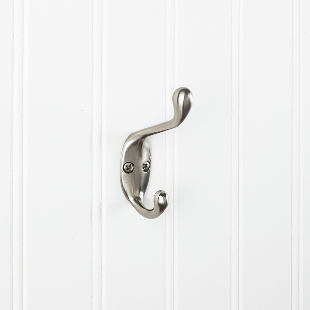 Elements 3-3/8" Double Zinc Wall Mount Coat Hook