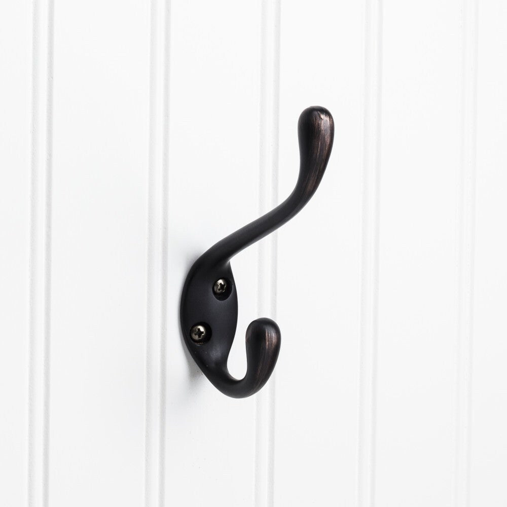 Elements 4-1/2" Double Zinc Wall Mount Coat Hook