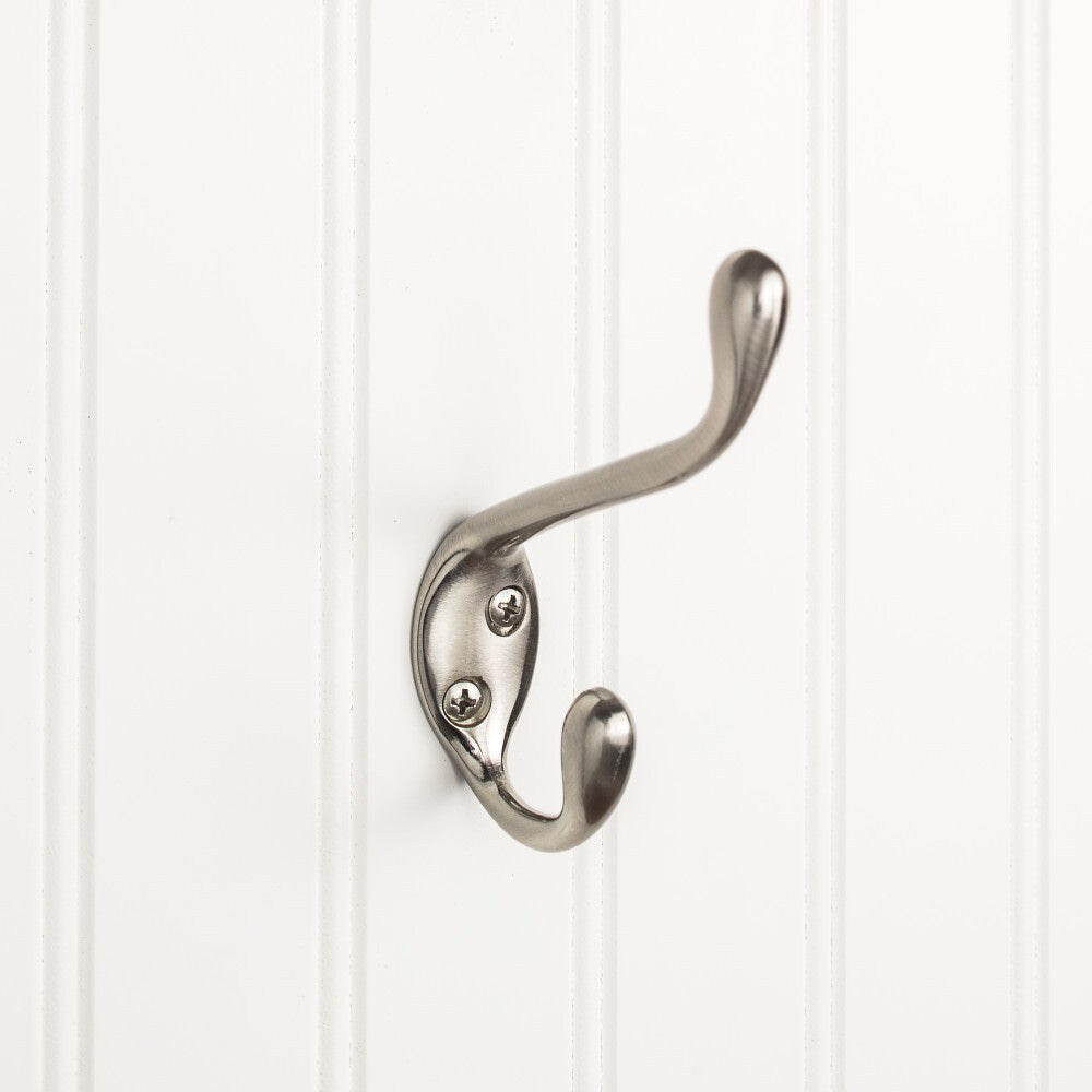 Elements 4-1/2" Double Zinc Wall Mount Coat Hook