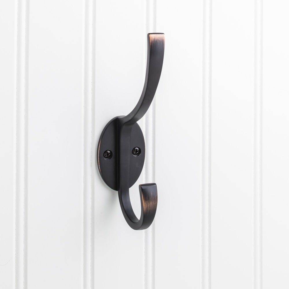 Elements 5-7/8" Double Zinc Wall Mount Decorative Coat Hook