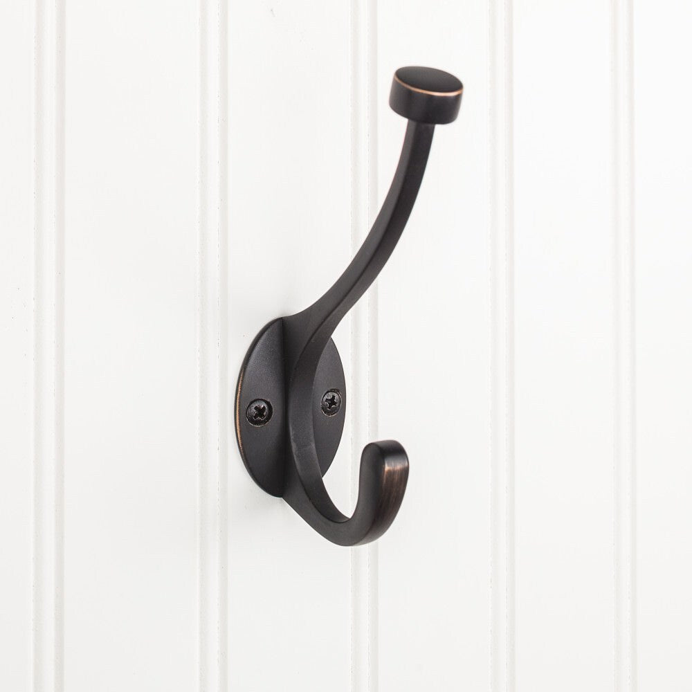 Elements 5-1/2" Double Zinc Wall Mount Decorative Coat Hook