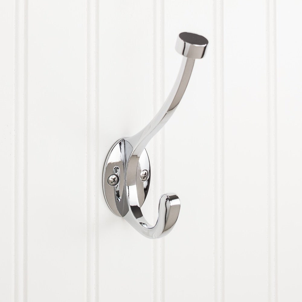 Elements 5-1/2" Double Zinc Wall Mount Decorative Coat Hook