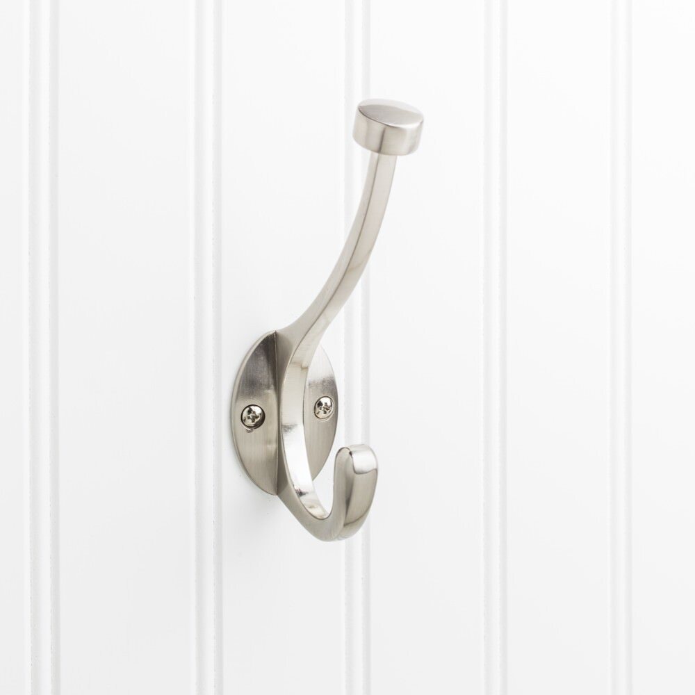 Elements 5-1/2" Double Zinc Wall Mount Decorative Coat Hook