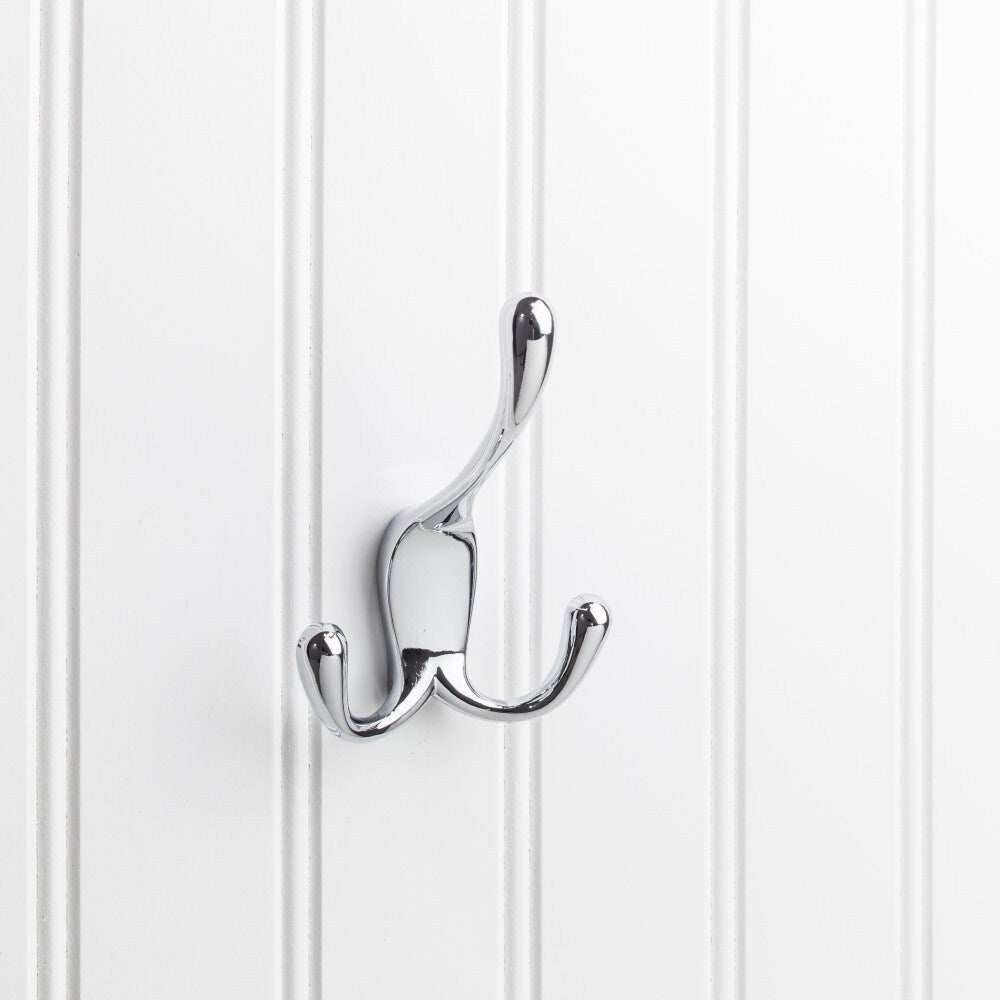 Elements 4" Triple Zinc Concealed Mount Coat Hook
